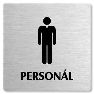 WC muži personál, 100x100mm, stříbrná, Nevada